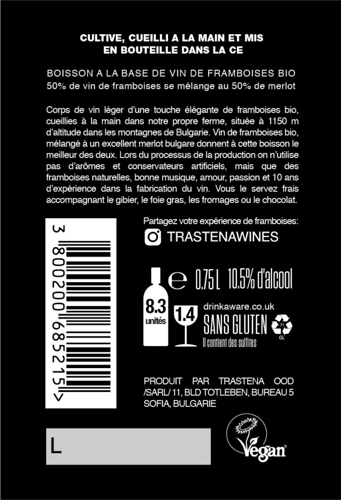 Vin bio 50% framboise et 50% merlot.